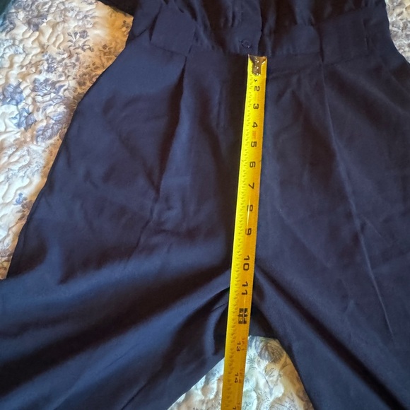 Classic navy Jumpsuit with belt and pockets - Picture 7 of 8